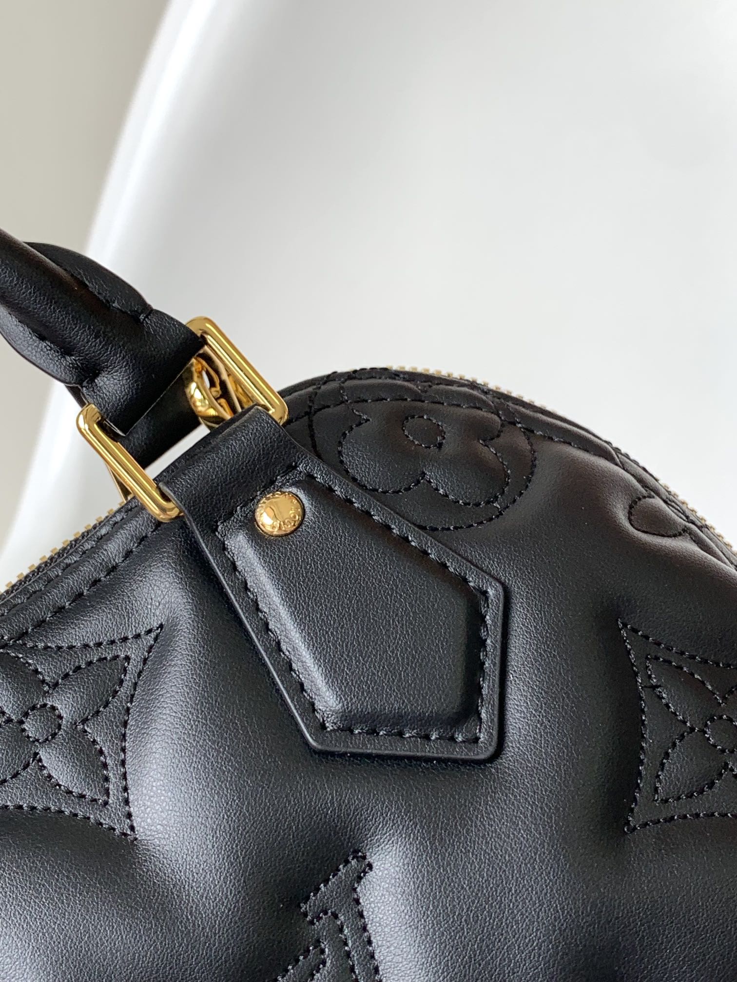 Louis Vuitton Alma BB Bubblegram Leather Handbag - Black