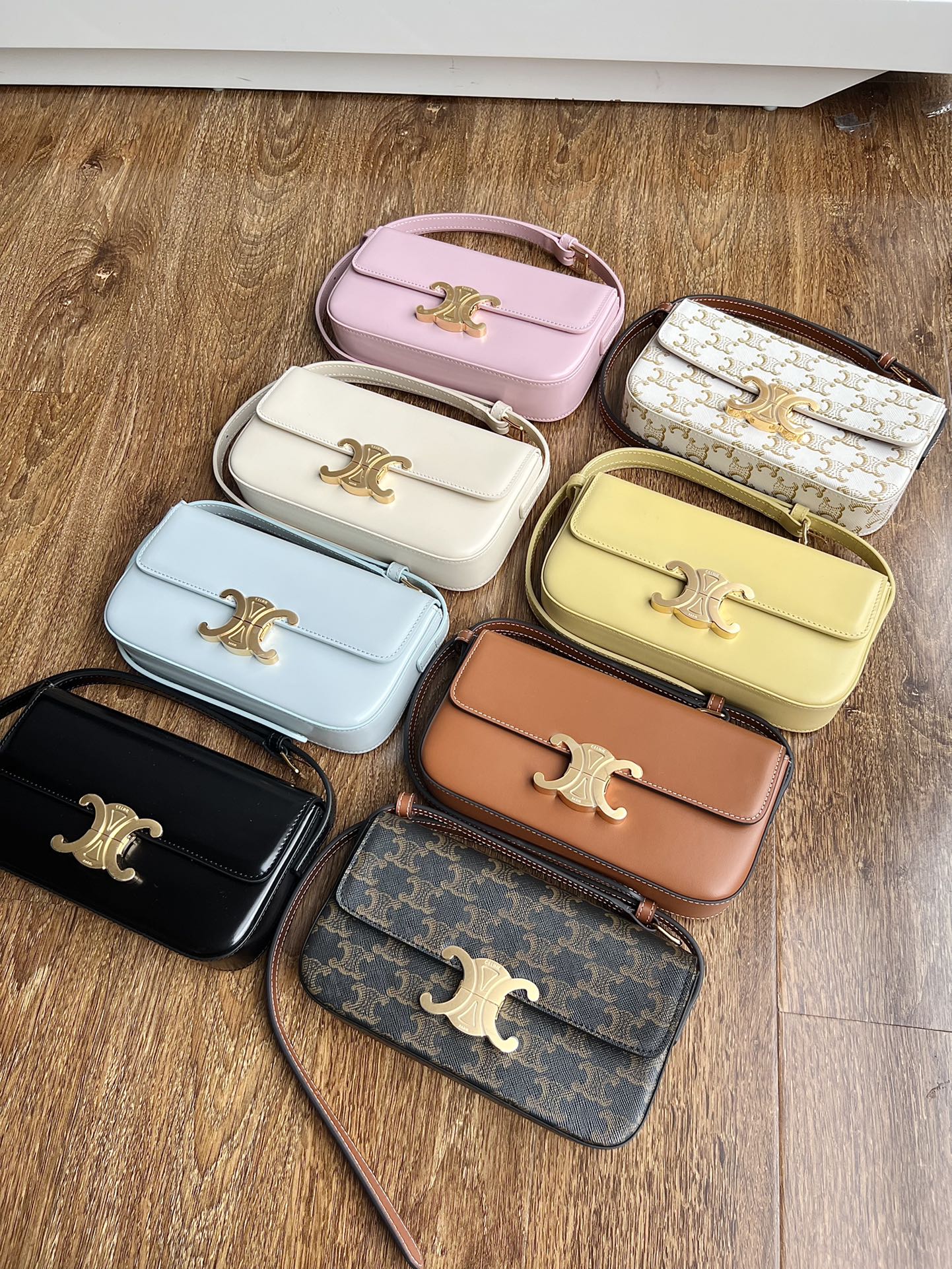 Small Elegant Crossbody Shoulder Bag with Gold Clasp - Multiple Colors & Prints