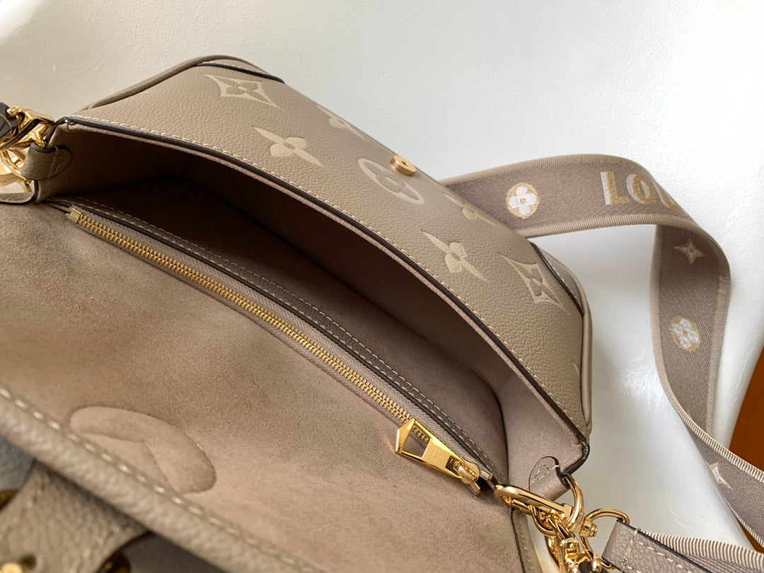 Louis Vuitton Diane Monogram Empreinte Leather Shoulder Bag - Tourterelle/Crème