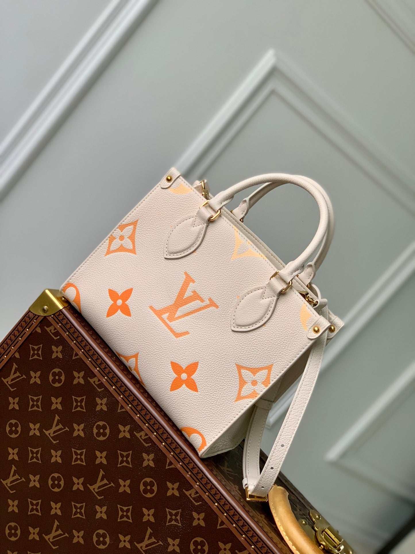 Louis Vuitton OnTheGo PM Monogram Empreinte Leather Tote Bag - Cream Gradient