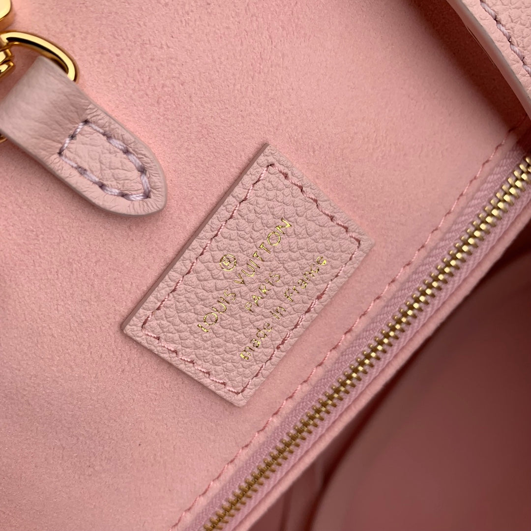 Louis Vuitton Onthego MM Monogram Empreinte Giant Leather Tote - Rose Trianon/Creme Pink