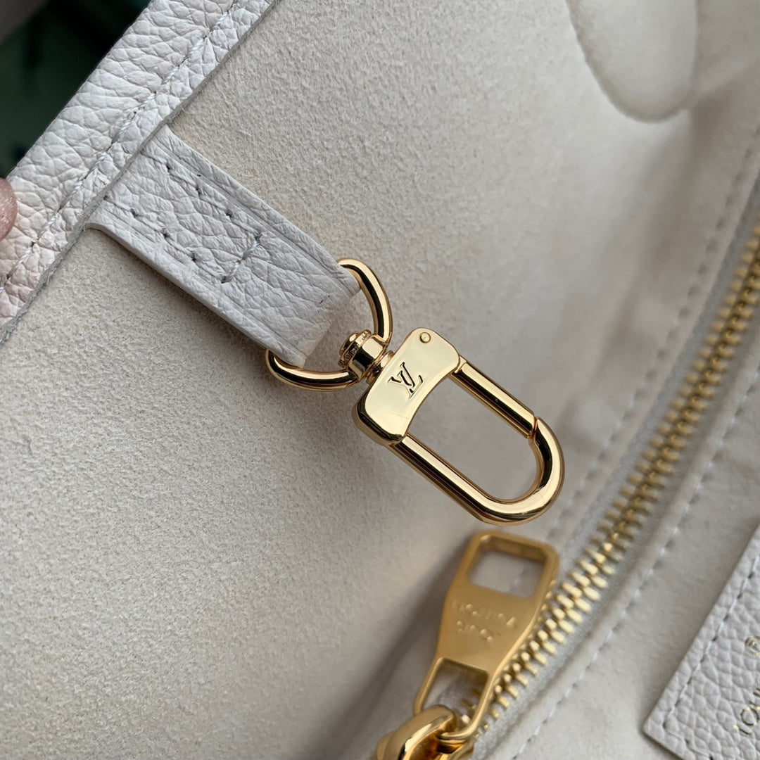 Louis Vuitton Neverfull MM Monogram Empreinte Leather Tote Bag - Rose Trianon/Saffron