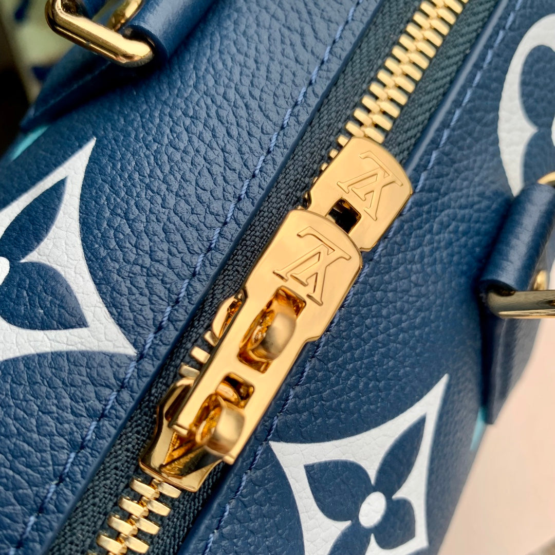 Louis Vuitton Speedy Bandoulière 20 Monogram Empreinte Giant Blue