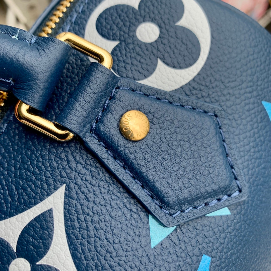 Louis Vuitton Speedy Bandoulière 20 Monogram Empreinte Giant Blue