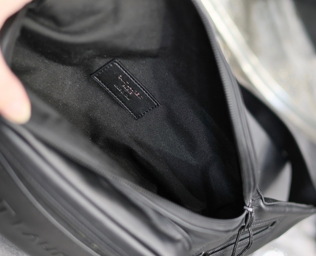 Saint Laurent Embossed Black Leather Belt Bag