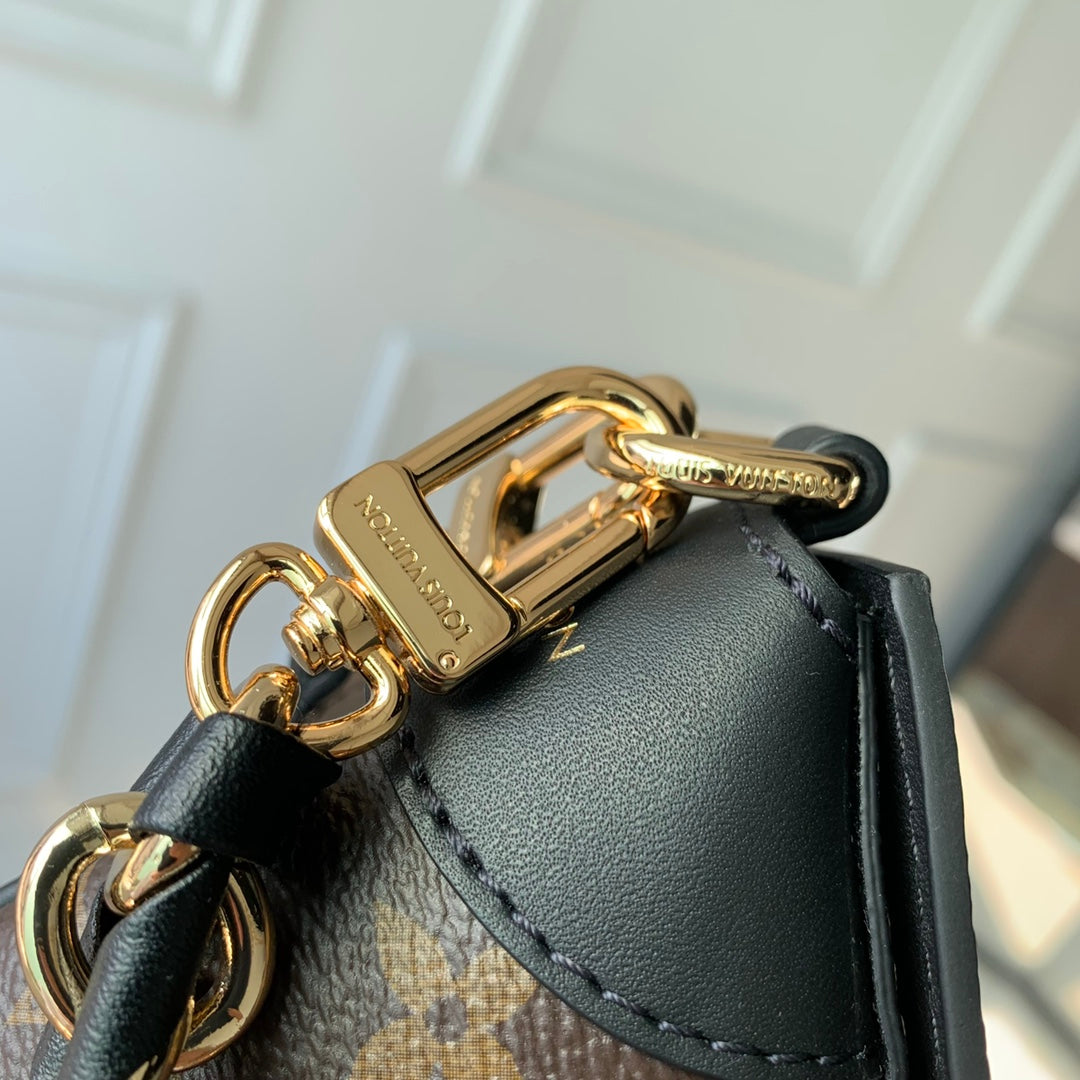 Louis Vuitton Diane Monogram Canvas Shoulder Bag - Black Trim