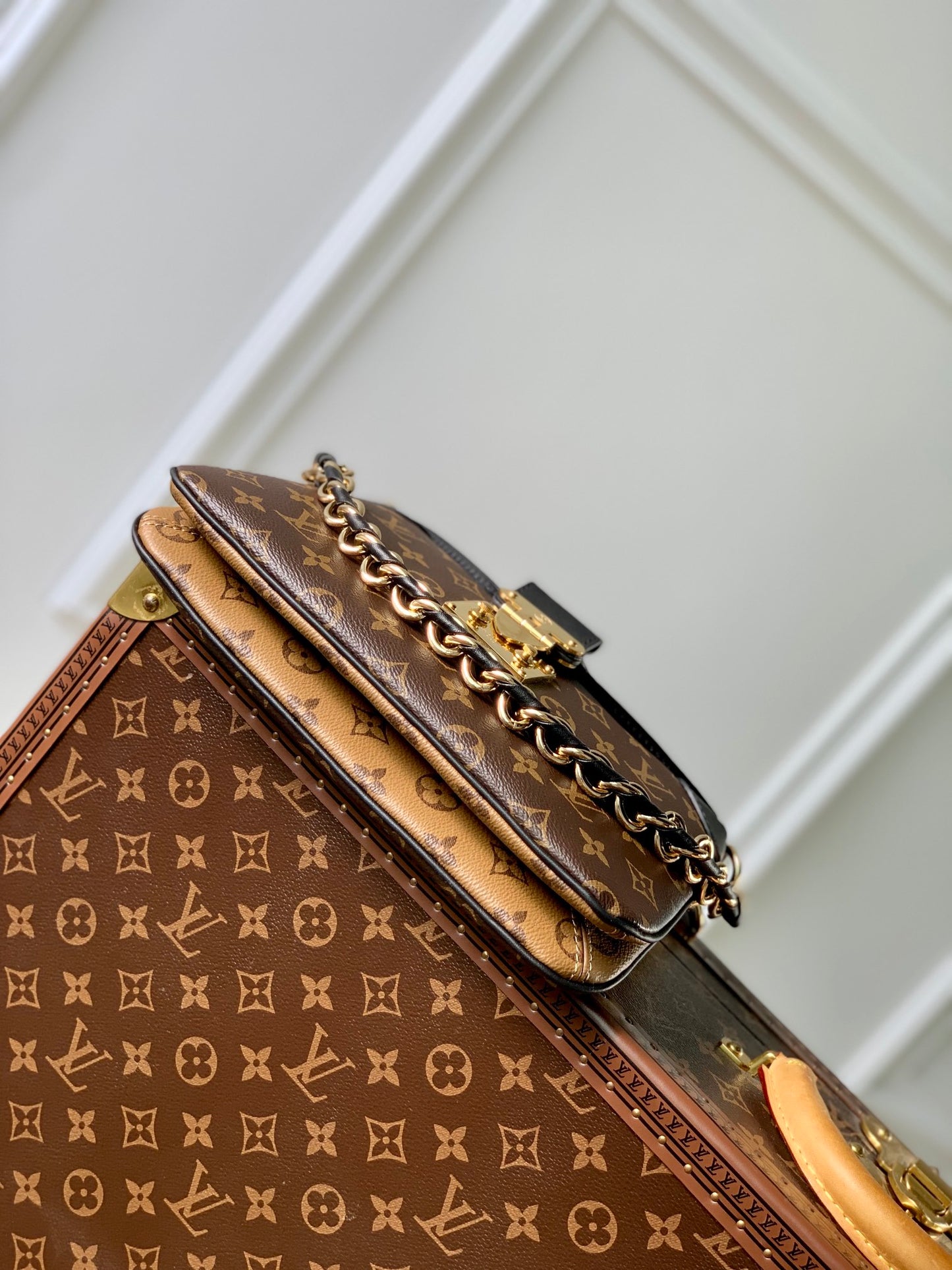Louis Vuitton Diane Monogram Canvas Shoulder Bag - Black Trim
