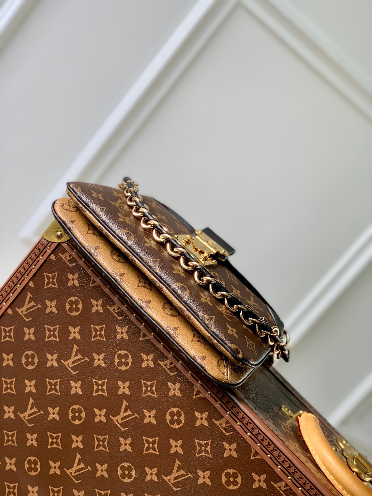 Louis Vuitton Diane Monogram Canvas Shoulder Bag - Black Trim