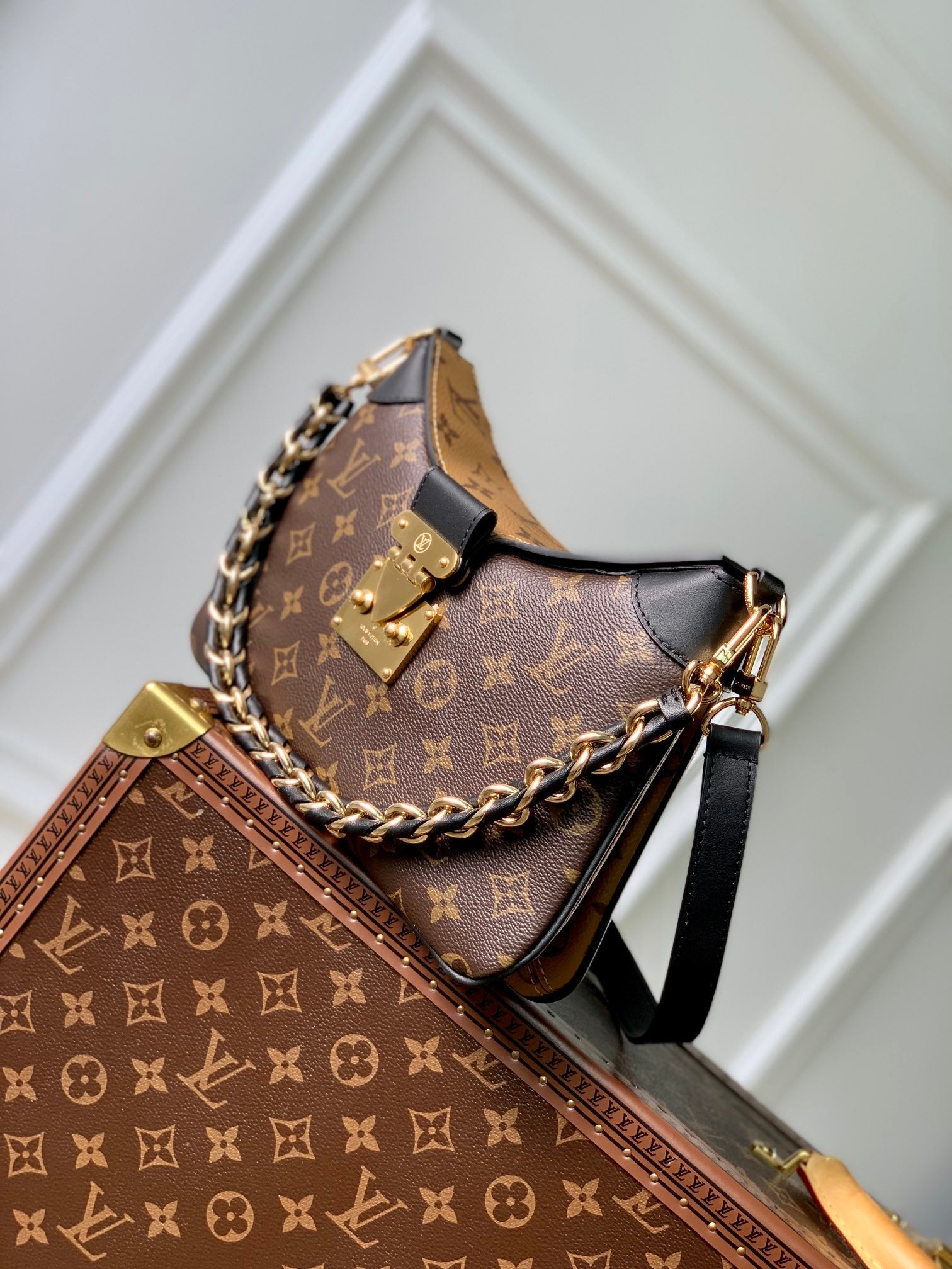 Louis Vuitton Diane Monogram Canvas Shoulder Bag - Black Trim