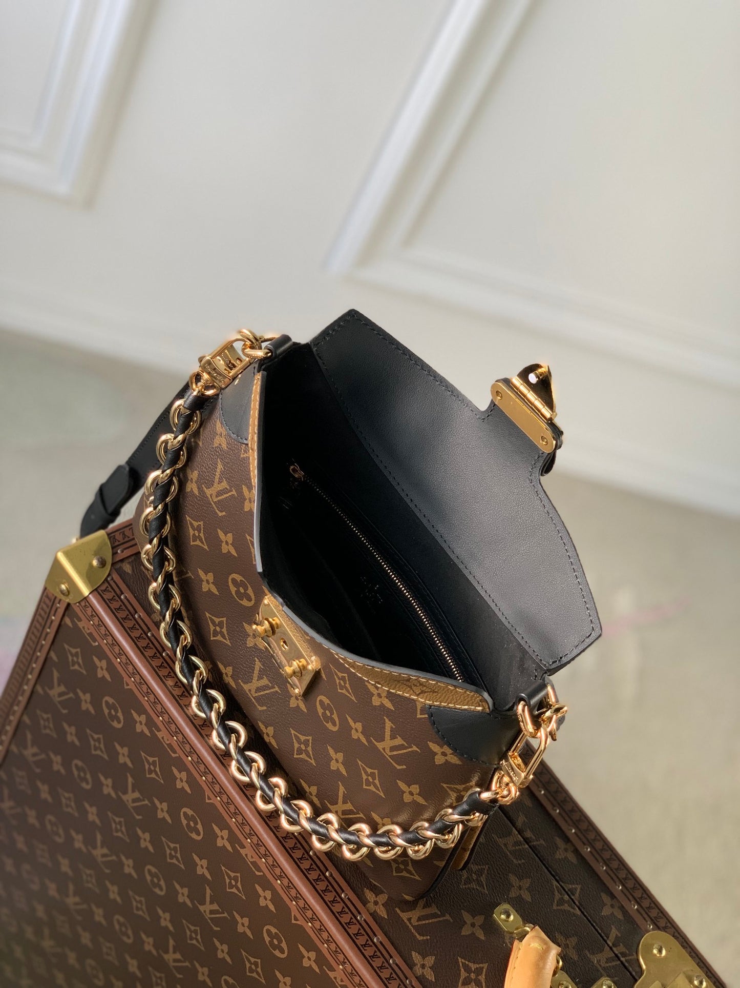 Louis Vuitton Diane Monogram Canvas Shoulder Bag - Black Trim