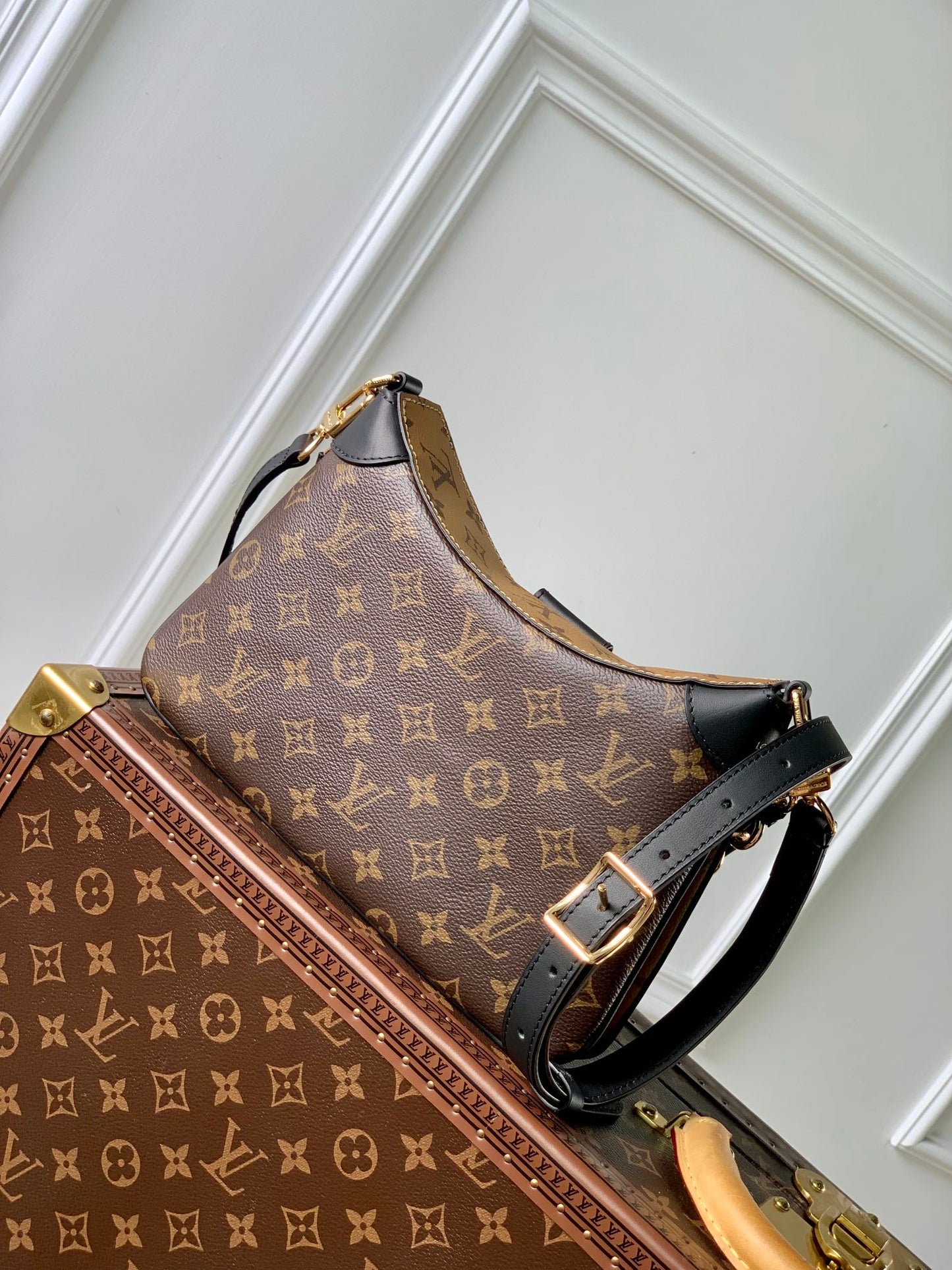 Louis Vuitton Diane Monogram Canvas Shoulder Bag - Black Trim