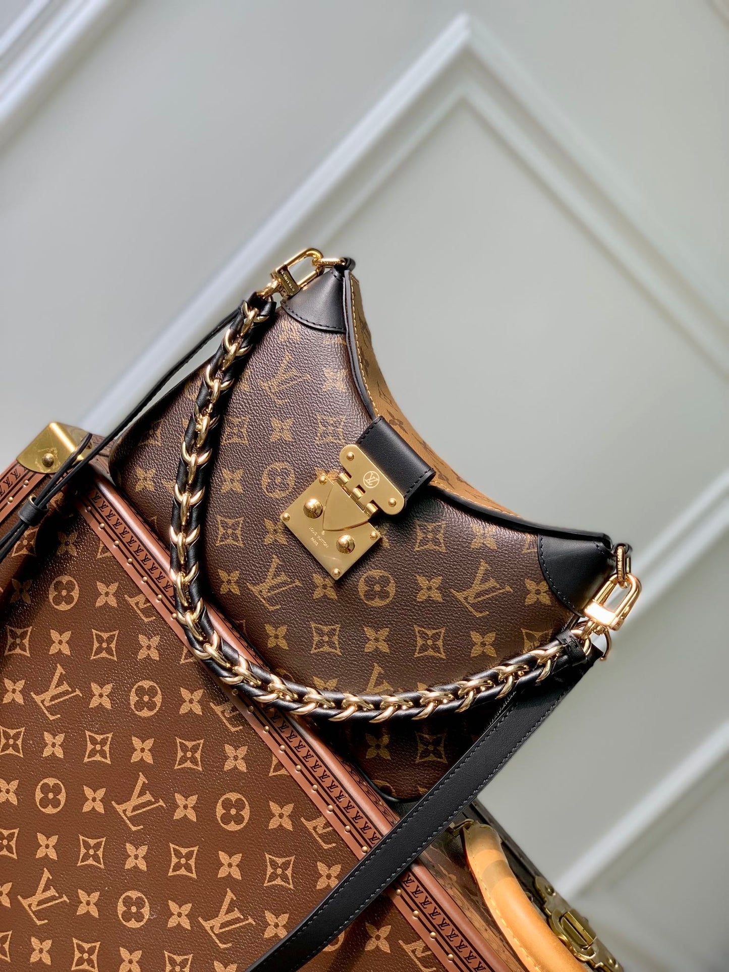 Louis Vuitton Diane Monogram Canvas Shoulder Bag - Black Trim