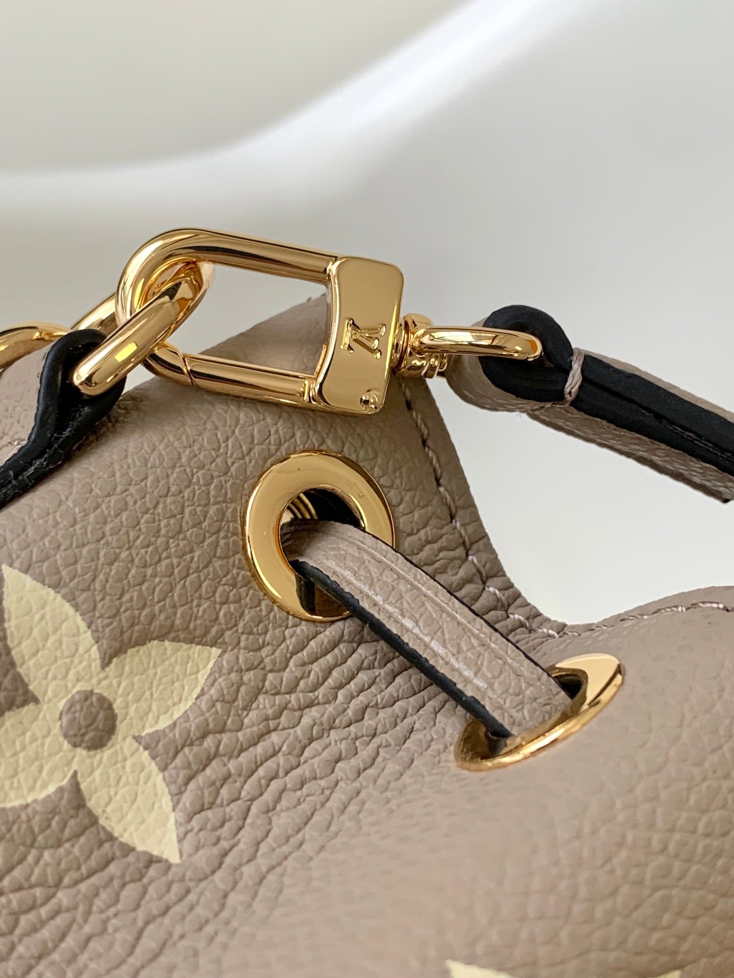 Louis Vuitton Nano Noé Bucket Bag - Bicolor Monogram Empreinte Leather - Turtledove/Cream