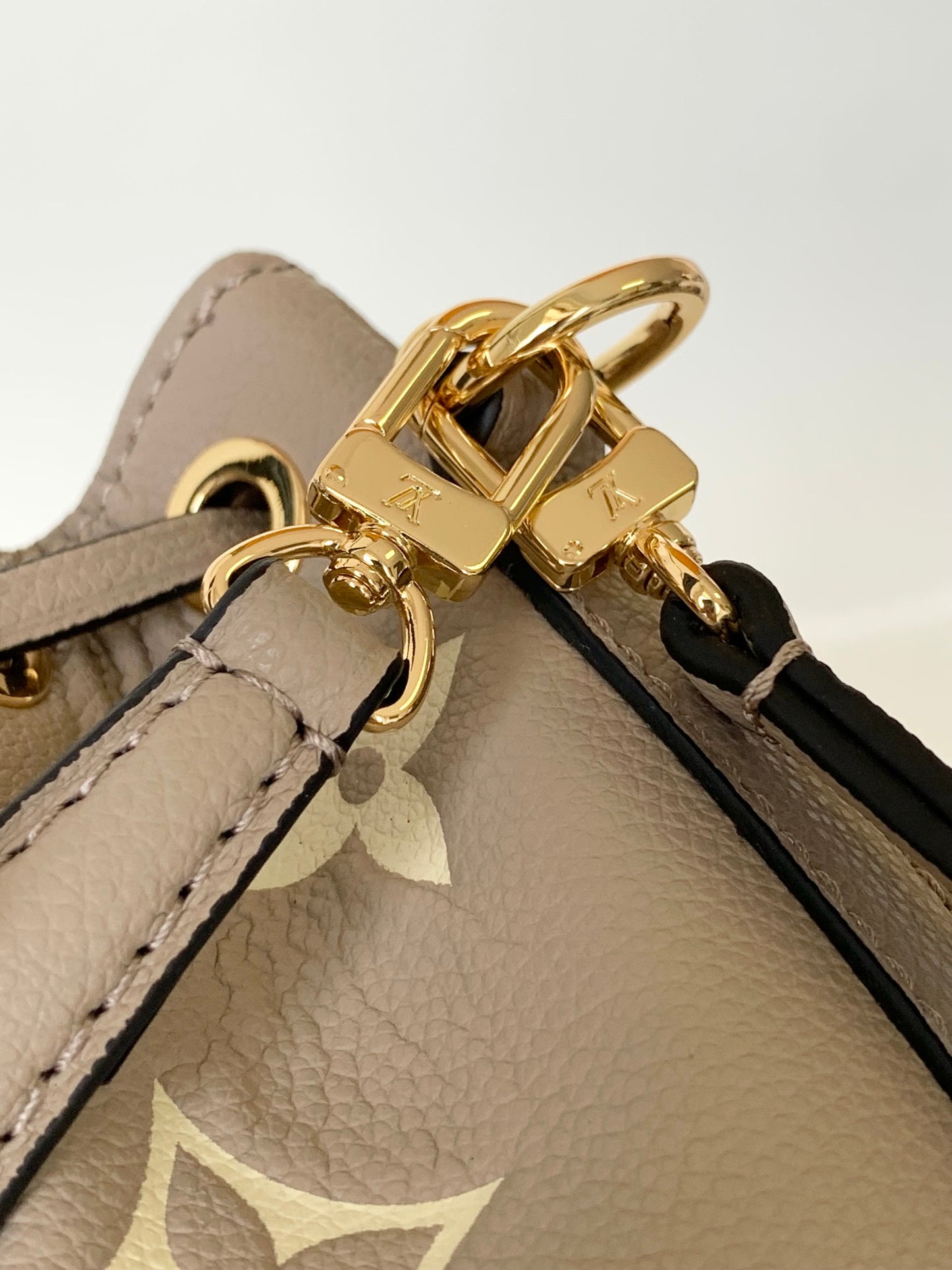 Louis Vuitton Nano Noé Bucket Bag - Bicolor Monogram Empreinte Leather - Turtledove/Cream
