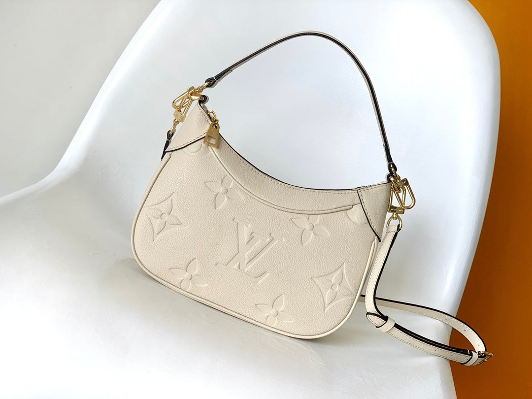 Louis Vuitton Bagatelle Hobo Bag in Monogram Empreinte Leather - Crème Beige