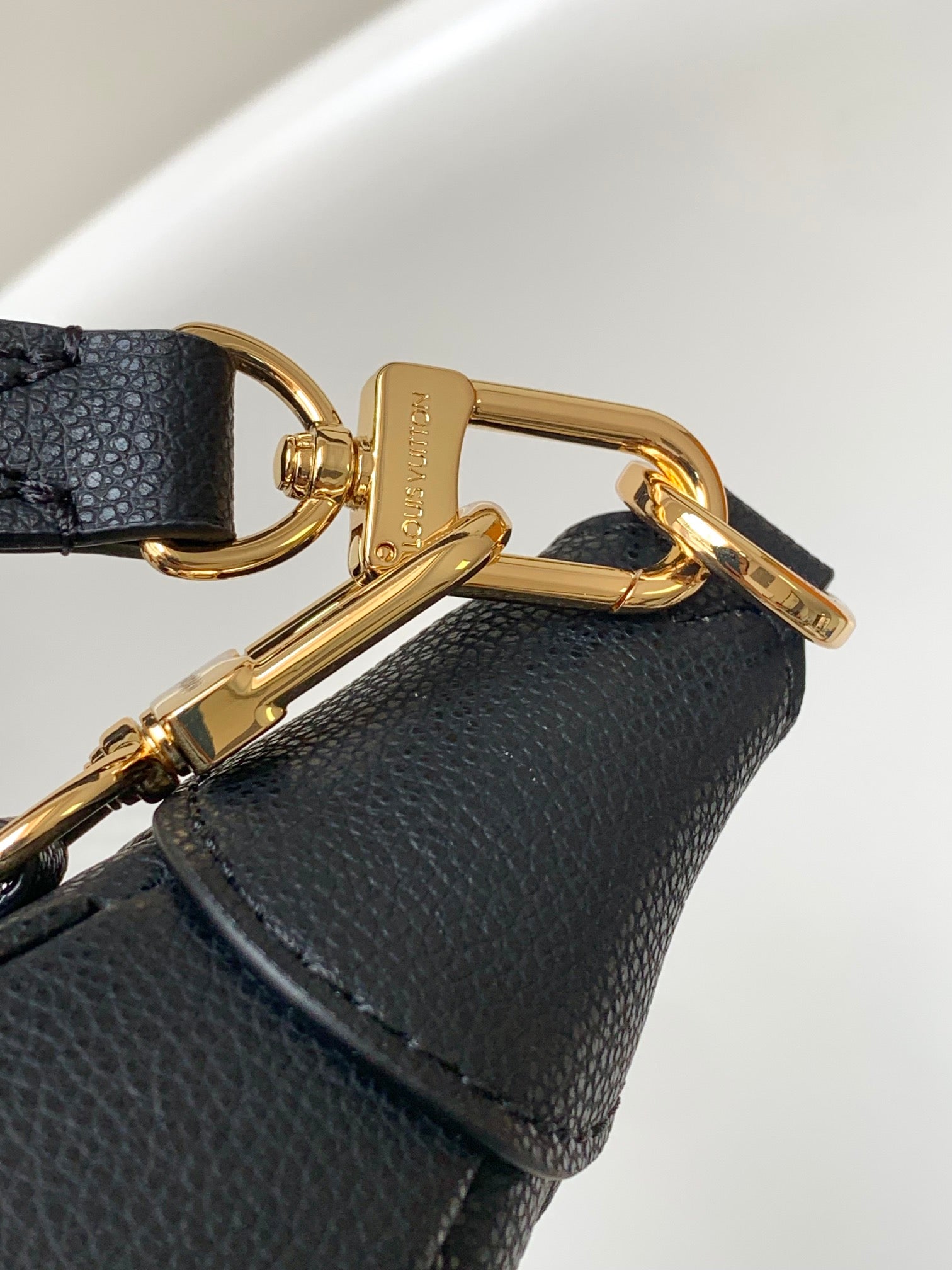 Louis Vuitton Bagatelle Monogram Empreinte Leather Handbag - Black