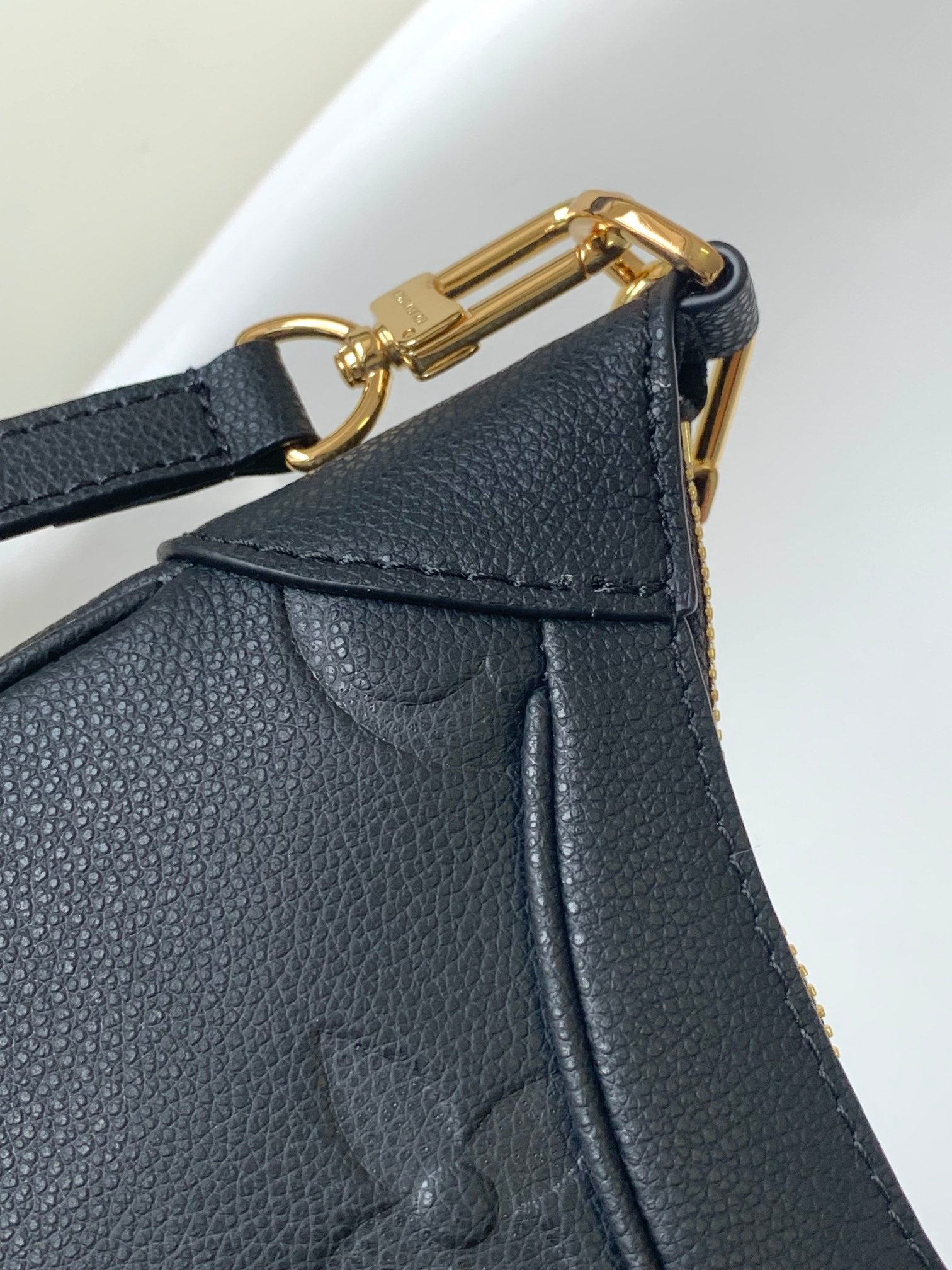 Louis Vuitton Bagatelle Monogram Empreinte Leather Handbag - Black