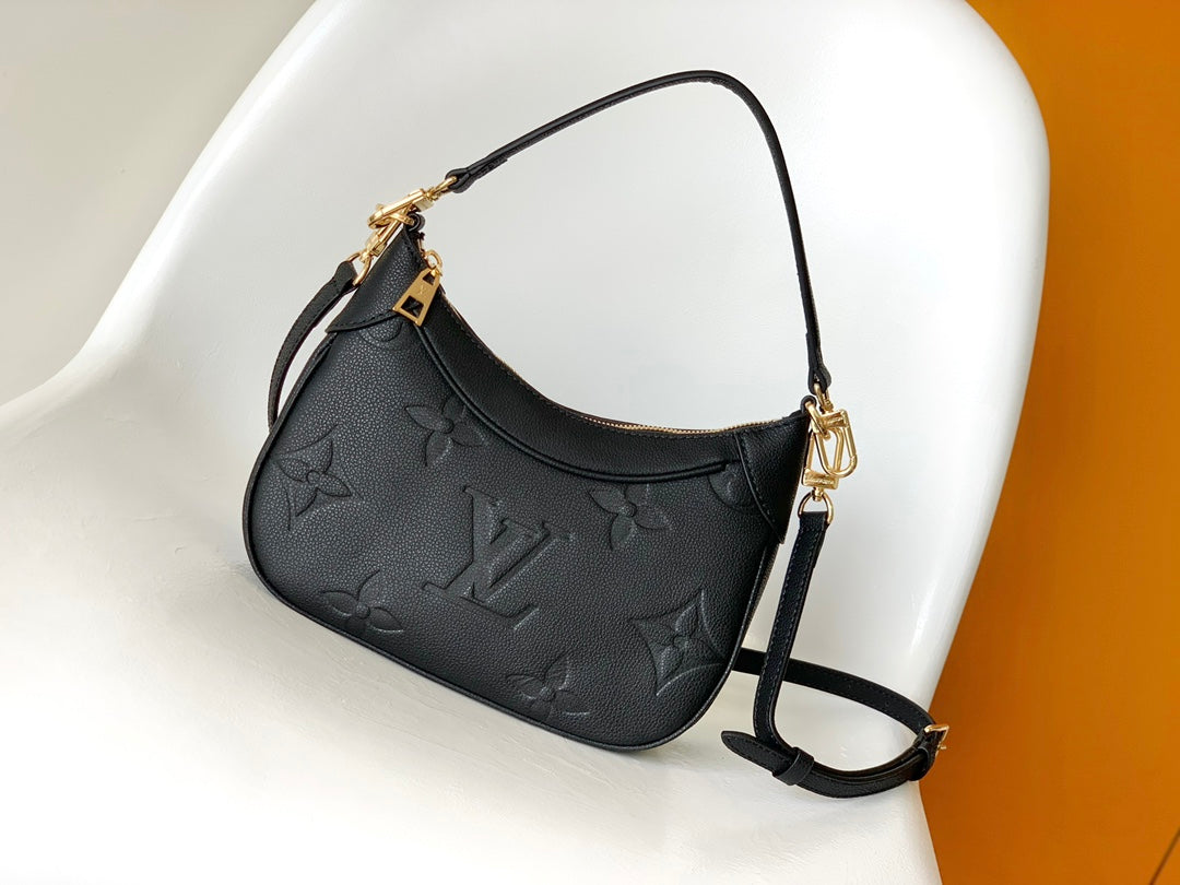 Louis Vuitton Bagatelle Monogram Empreinte Leather Handbag - Black