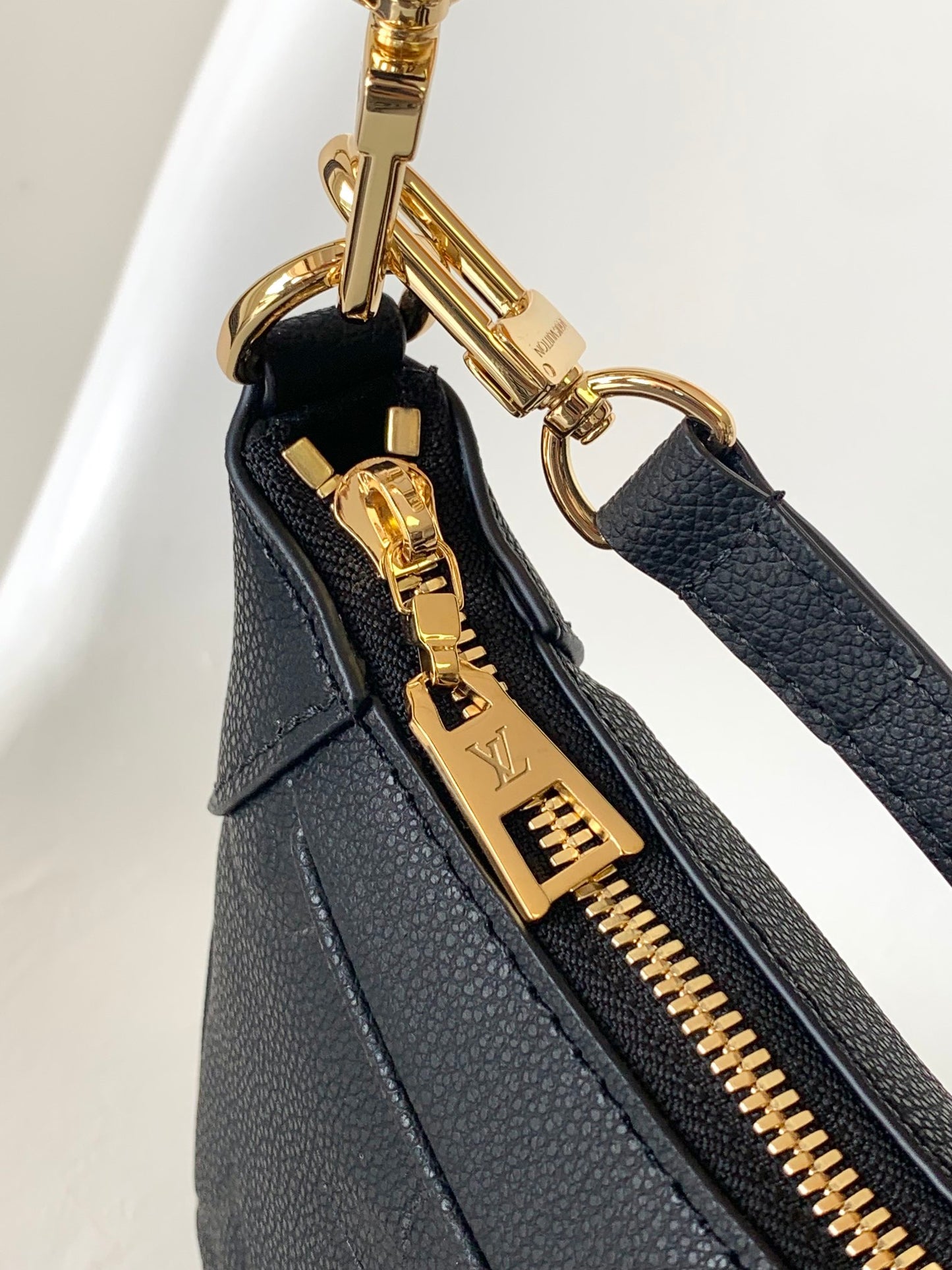 Louis Vuitton Bagatelle Monogram Empreinte Leather Handbag - Black