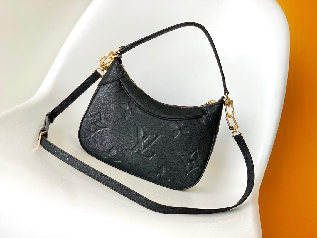 Louis Vuitton Bagatelle Monogram Empreinte Leather Handbag - Black