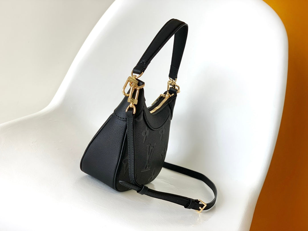 Louis Vuitton Bagatelle Monogram Empreinte Leather Handbag - Black