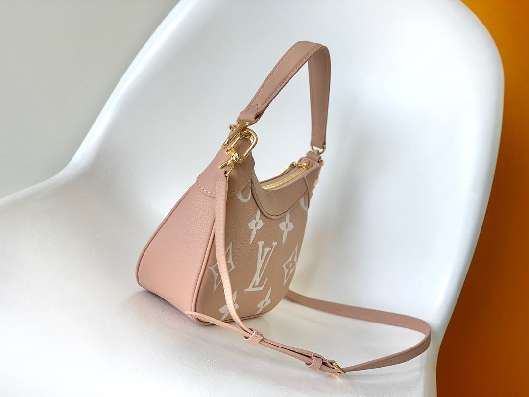 Louis Vuitton Bagatelle Hobo Bag Monogram Empreinte Giant Rose Trianon Pink