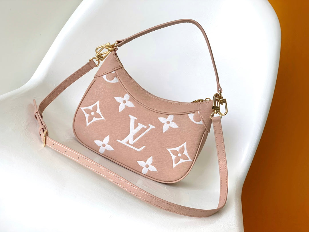 Louis Vuitton Bagatelle Hobo Bag Monogram Empreinte Giant Rose Trianon Pink