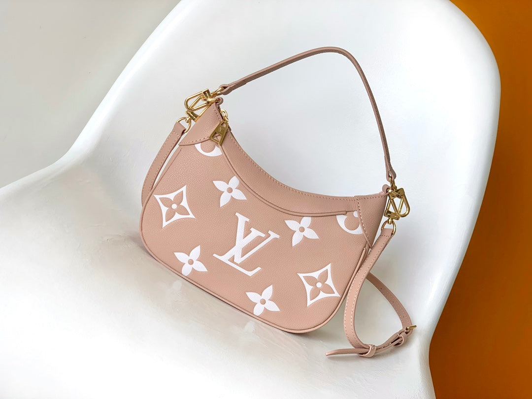 Louis Vuitton Bagatelle Hobo Bag Monogram Empreinte Giant Rose Trianon Pink