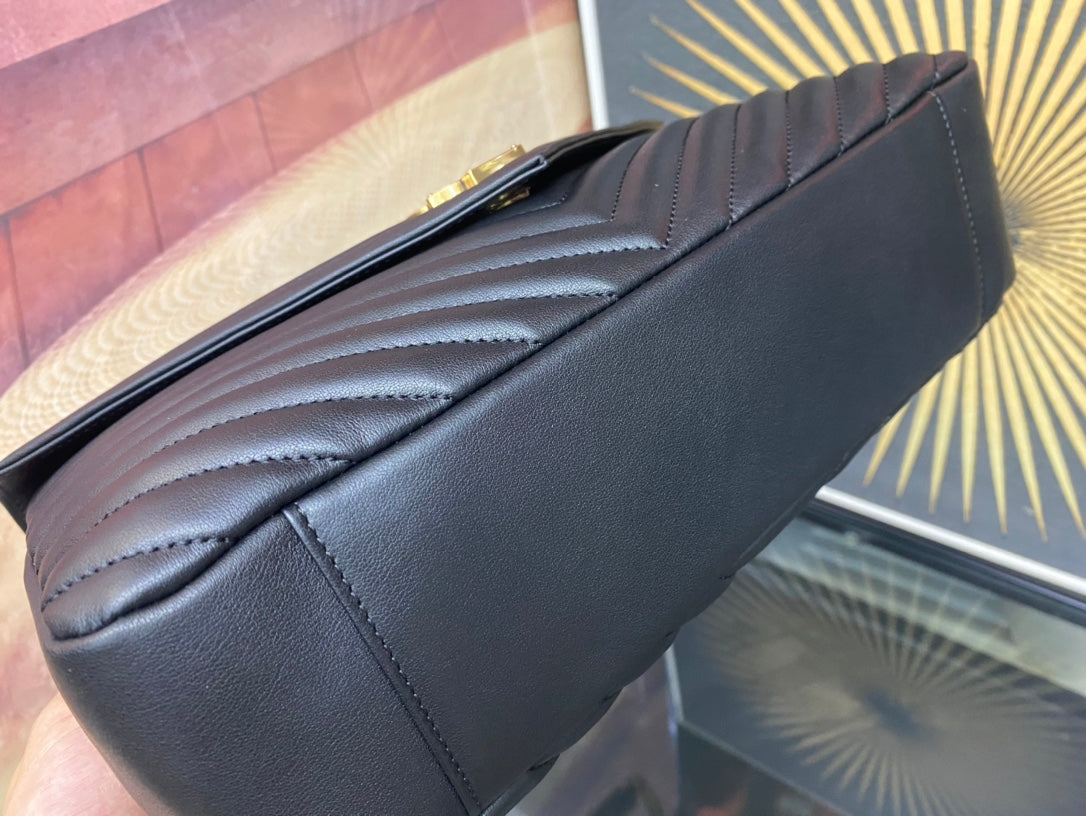 Saint Laurent College Medium Quilted Leather Shoulder Bag - Black