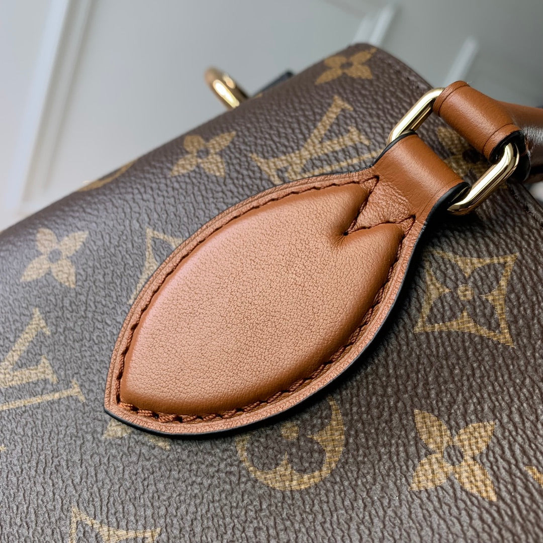 Louis Vuitton Vaugirard Monogram Canvas Leather Handbag - Creme & Caramel