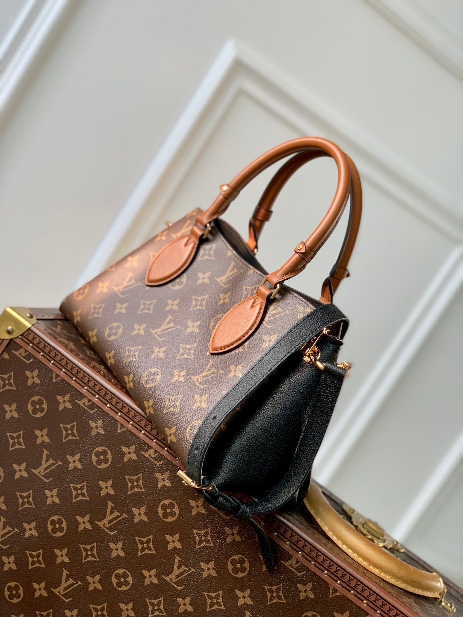 Louis Vuitton Vaugirard Monogram Canvas Leather Handbag - Creme & Caramel