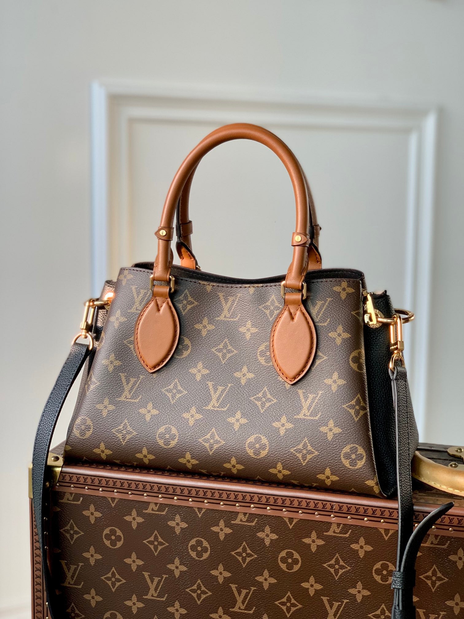Louis Vuitton Vaugirard Monogram Canvas Leather Handbag - Creme & Caramel