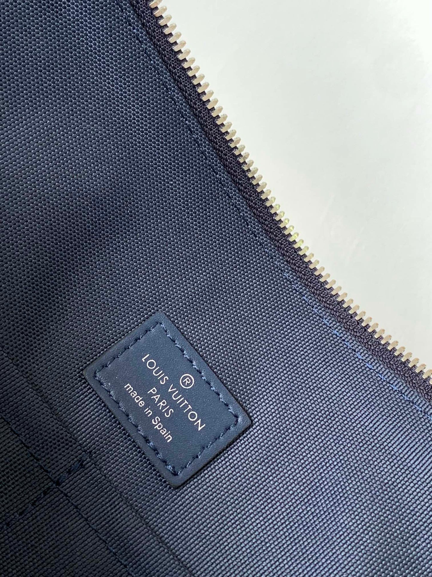 Louis Vuitton Professional Navy Blue Leather Slim Briefcase Laptop Bag