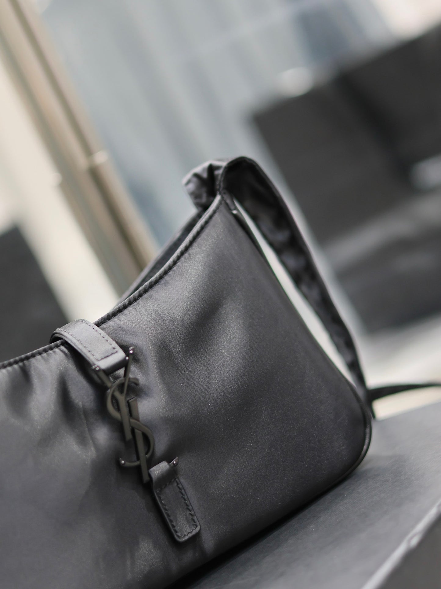 Elegant Black Faux Leather Small Crossbody Shoulder Bag