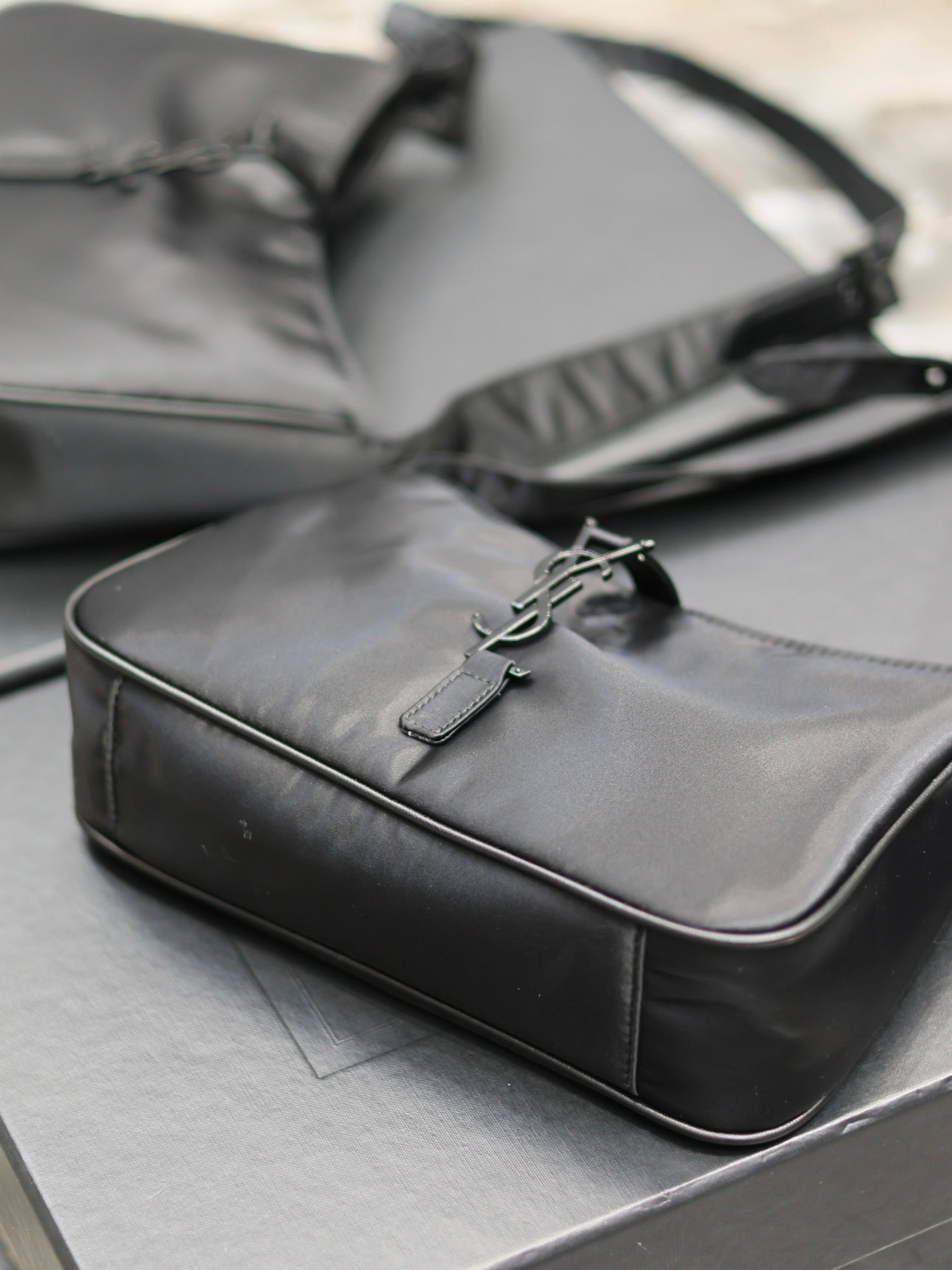 Elegant Black Faux Leather Small Crossbody Shoulder Bag