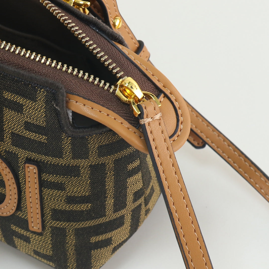 Fendi By The Way Mini FF Fabric Handbag with Plexiglass Handles