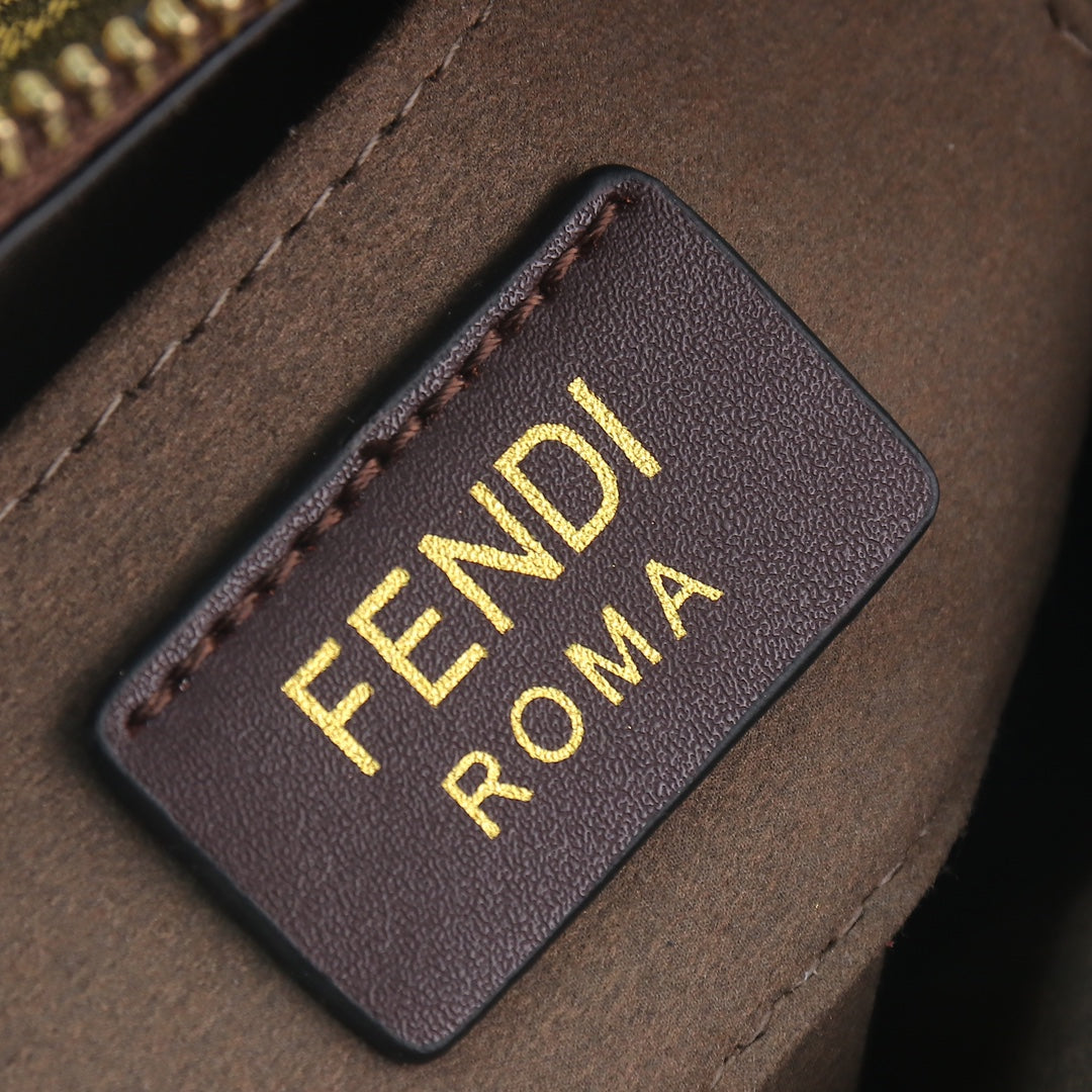 Fendi By The Way Mini FF Fabric Handbag with Plexiglass Handles