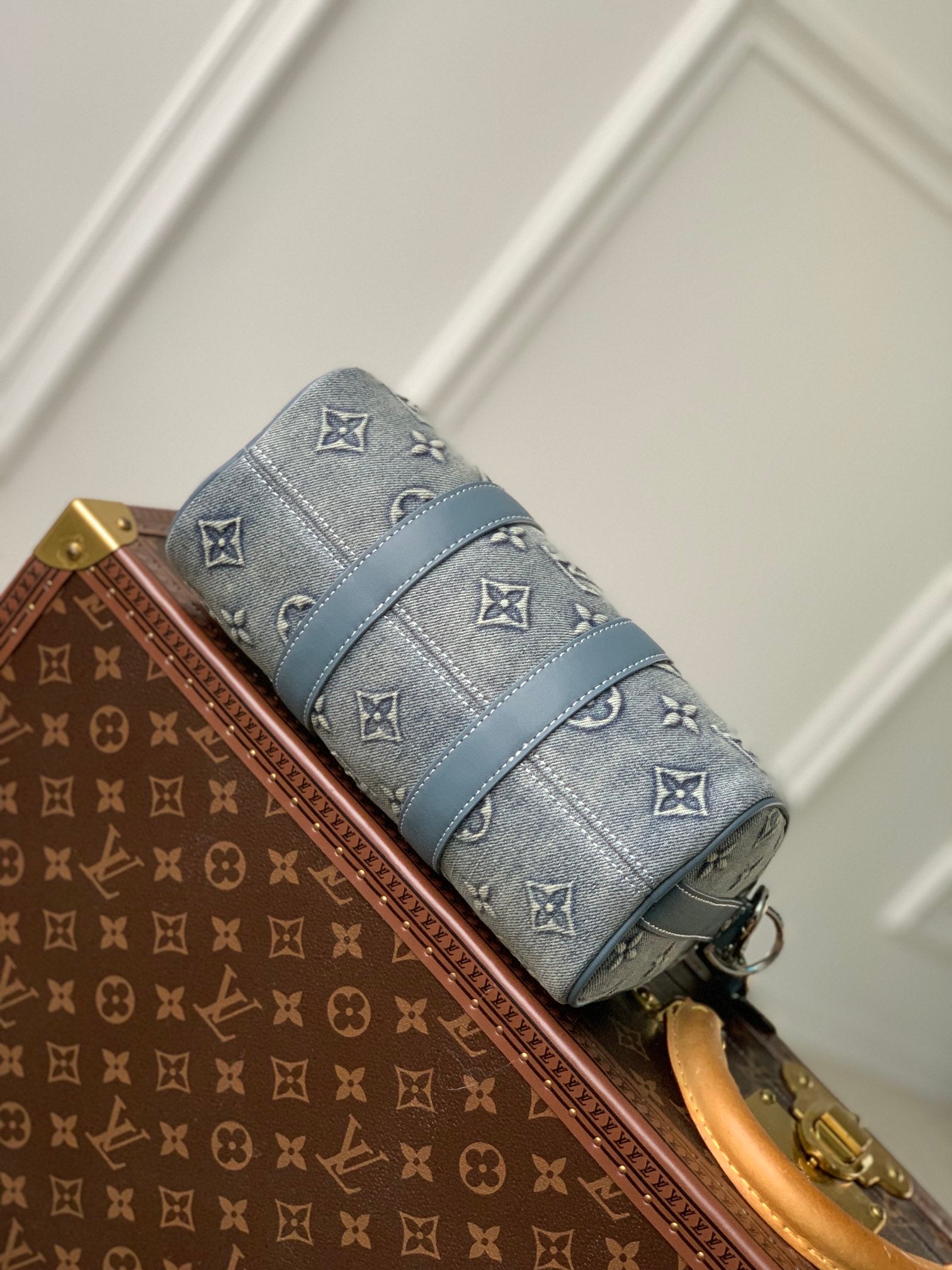 Louis Vuitton Speedy Bandoulière 25 Monogram Denim Blue Handbag