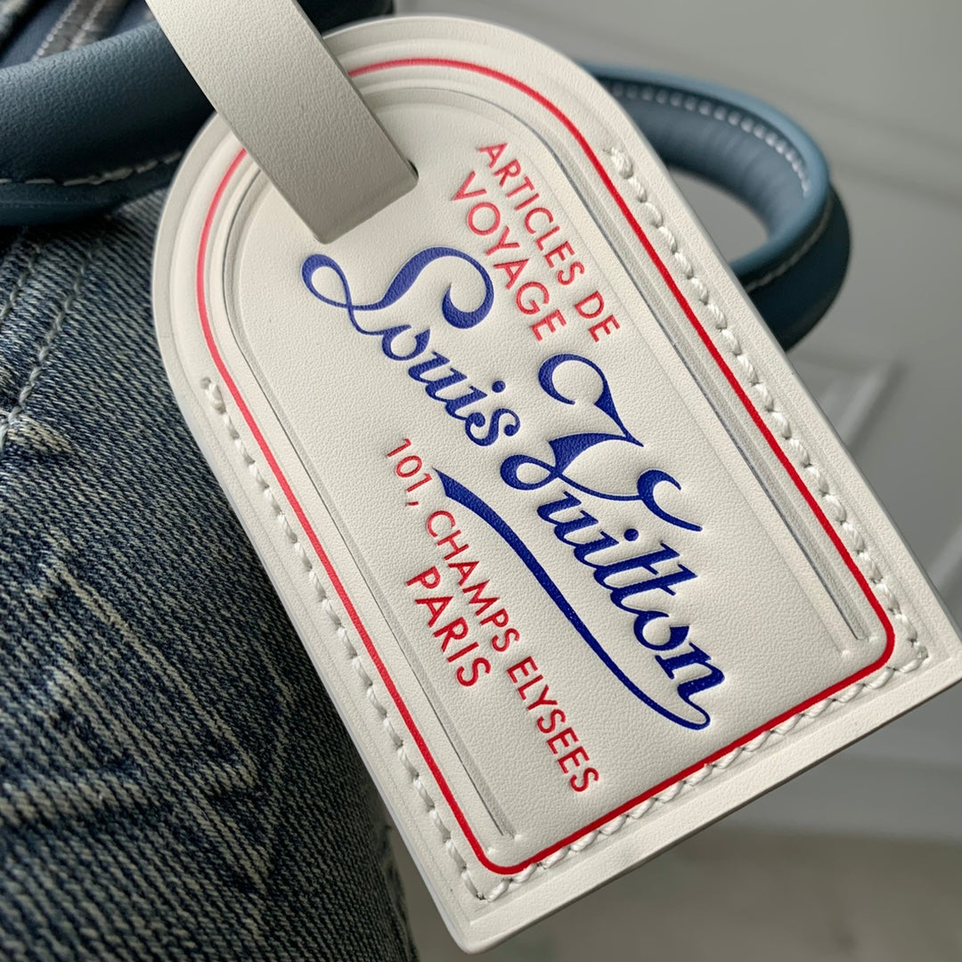 Louis Vuitton Speedy Bandoulière 25 Monogram Denim Blue Handbag
