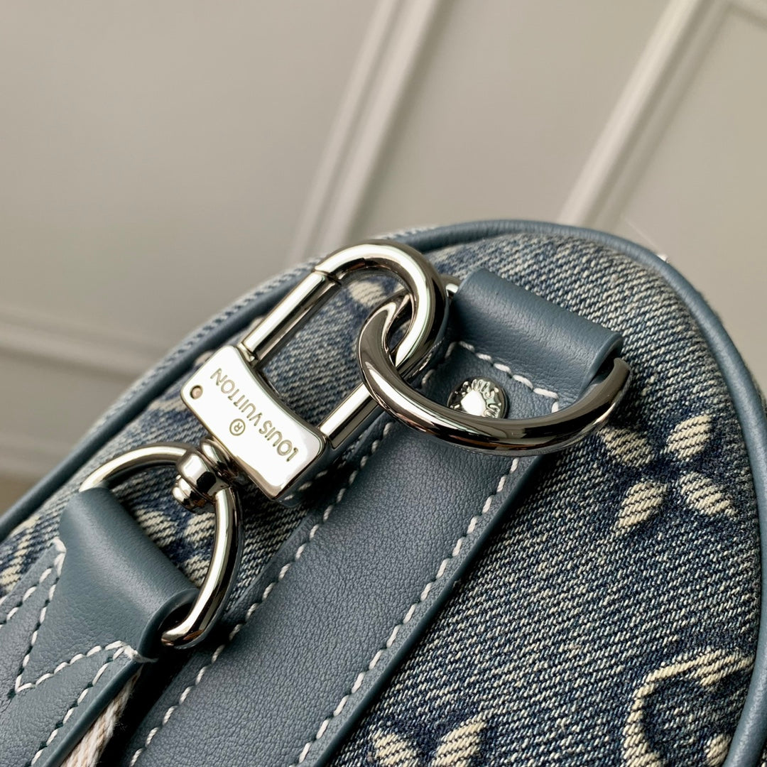 Louis Vuitton Speedy Bandoulière 25 Monogram Denim Blue Handbag