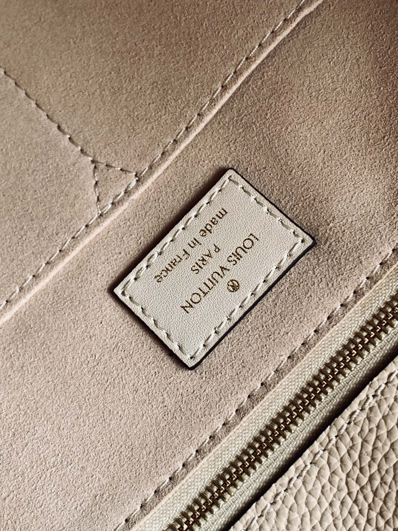 Louis Vuitton Onthego MM Monogram Empreinte Leather Tote Bag - Cream