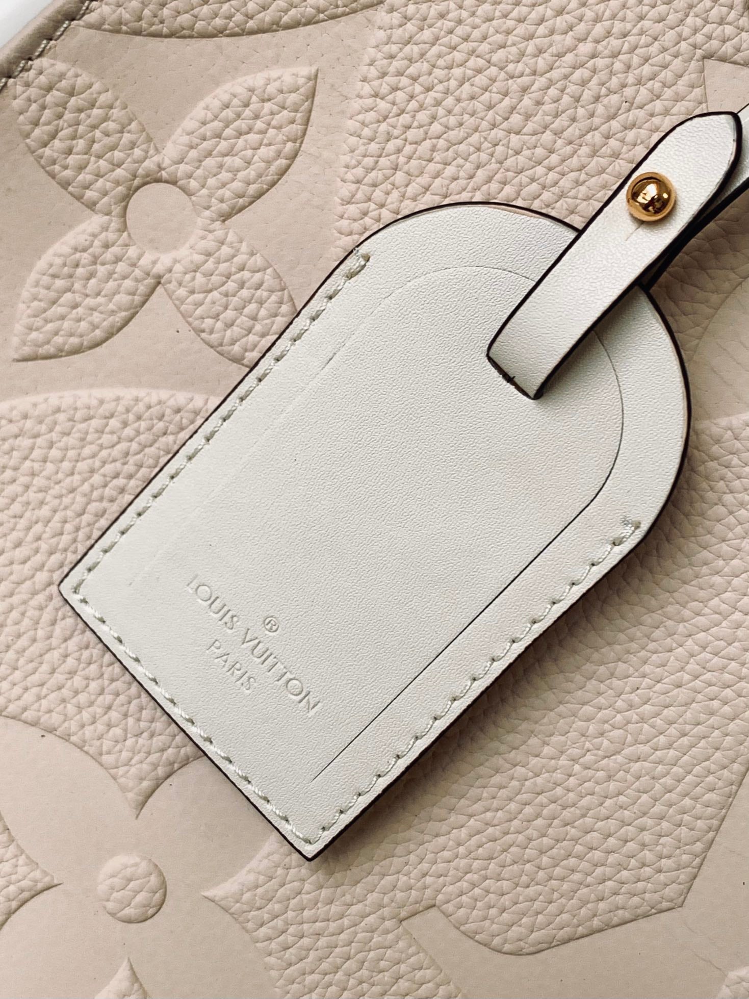 Louis Vuitton Onthego MM Monogram Empreinte Leather Tote Bag - Cream