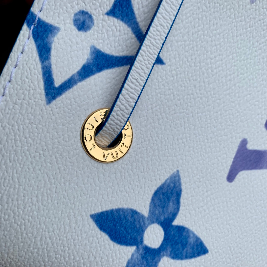Louis Vuitton Nano Noé By The Pool Bucket Bag - Blue and White Monogram Leather