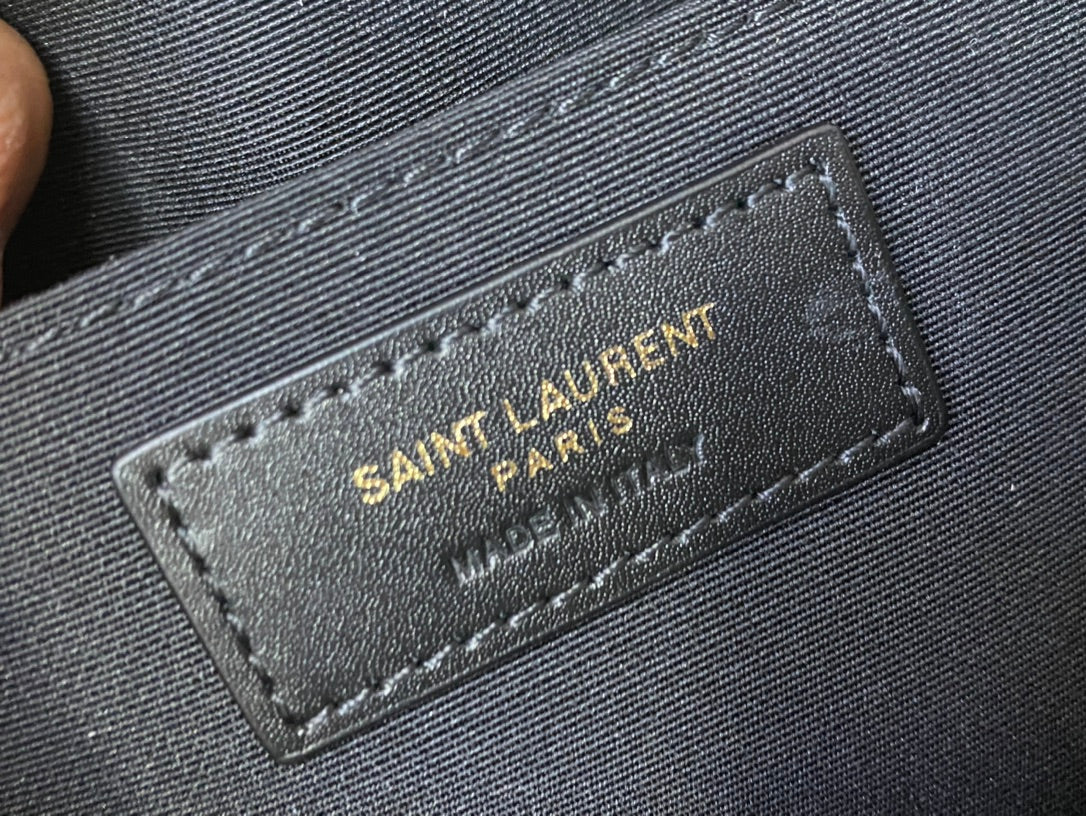 Saint Laurent Lou Camera Bag in Quilted Leather - Light Blue-Grey