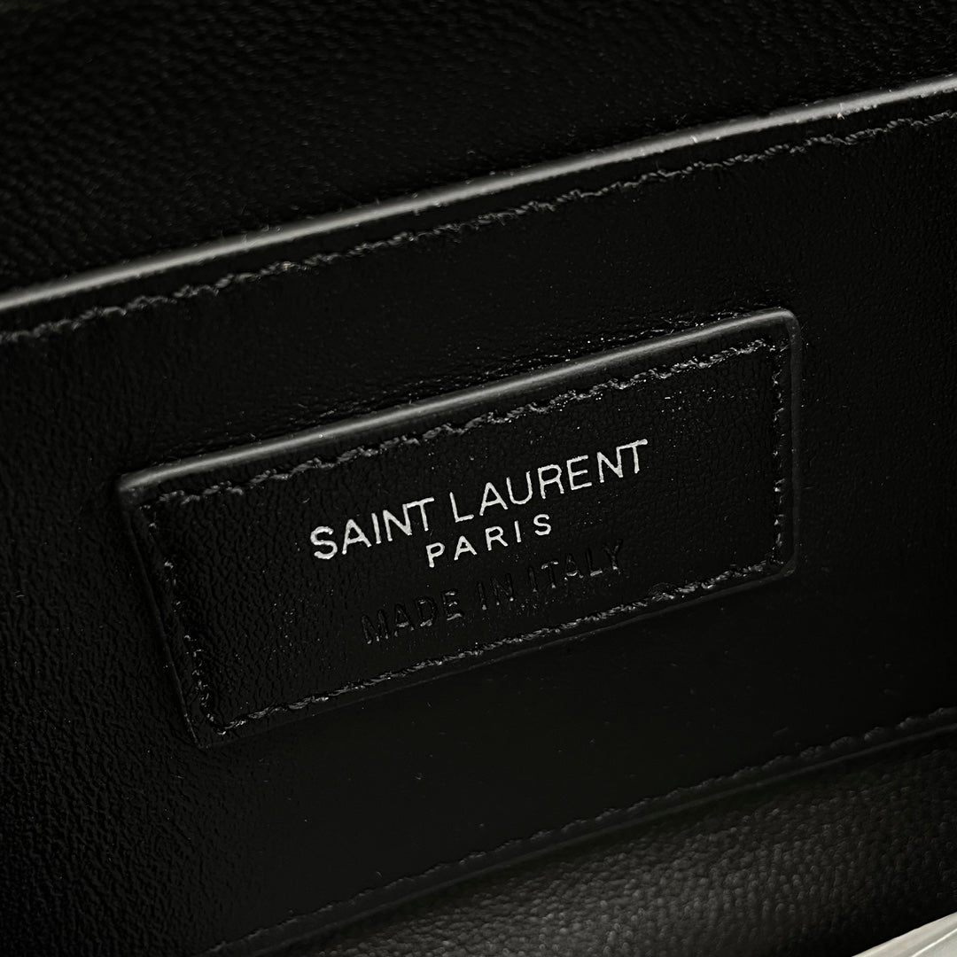 Saint Laurent YSL Small Solferino Shoulder Bag in Black Leather