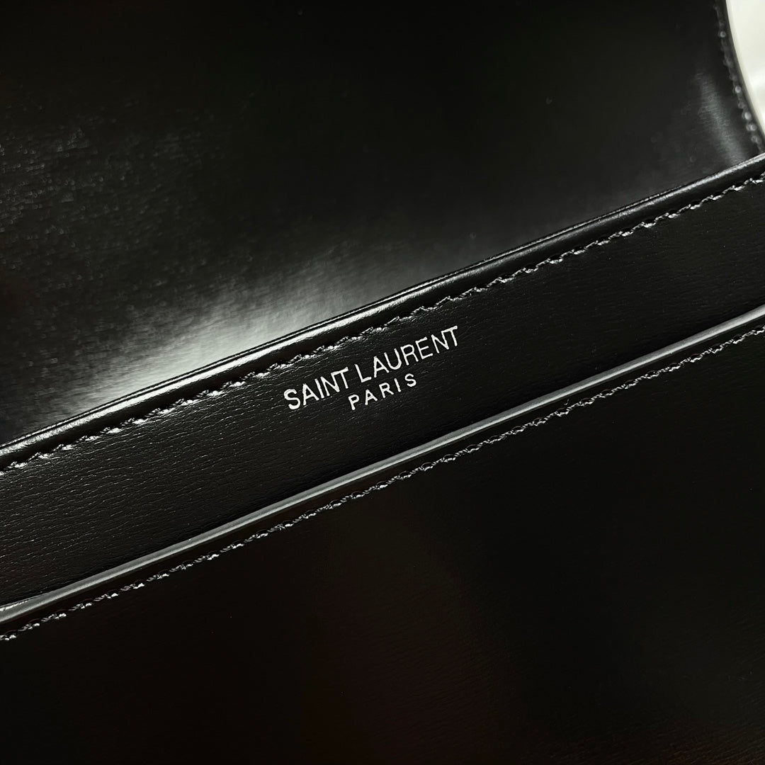 Saint Laurent YSL Small Solferino Shoulder Bag in Black Leather
