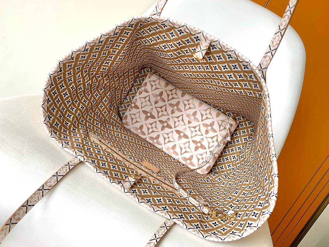 Louis Vuitton Neverfull MM Monogram Tote Bag - White/Pink Gradient