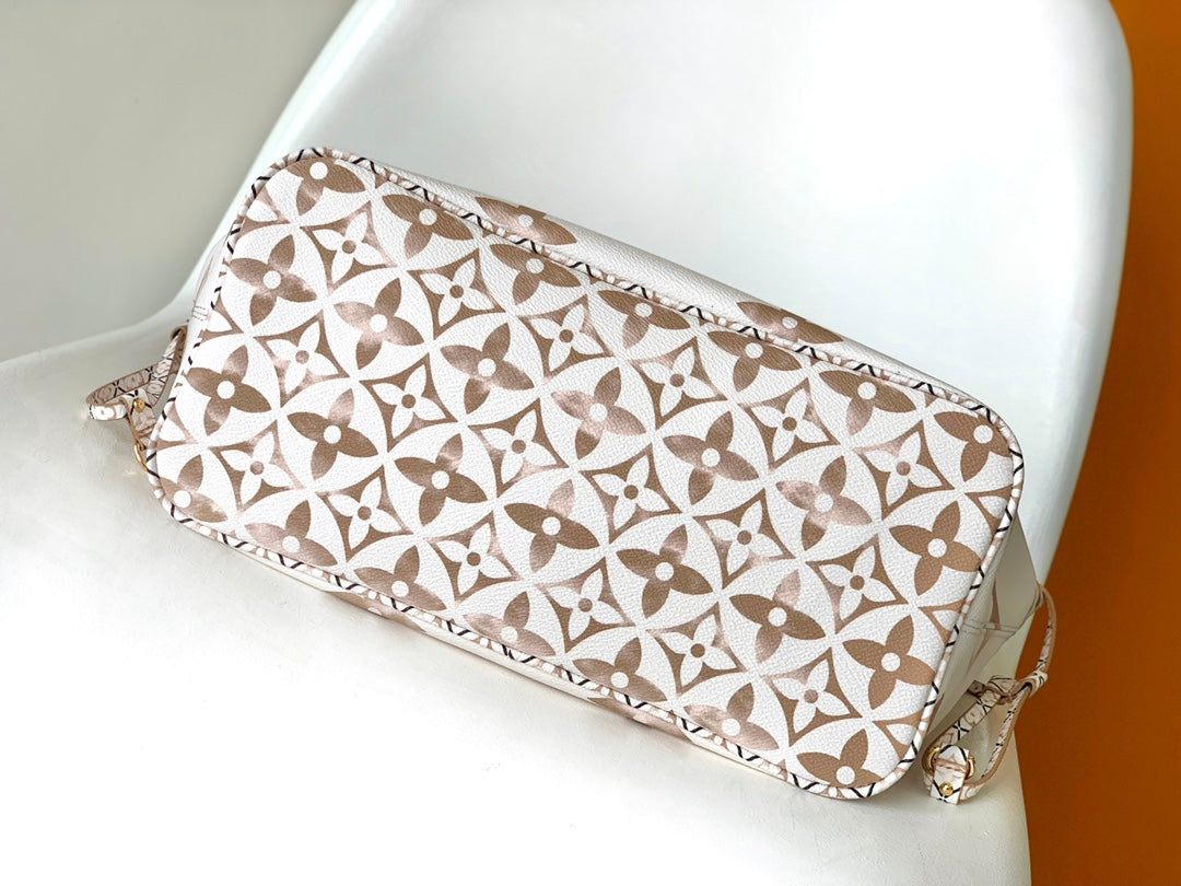Louis Vuitton Neverfull MM Monogram Tote Bag - White/Pink Gradient