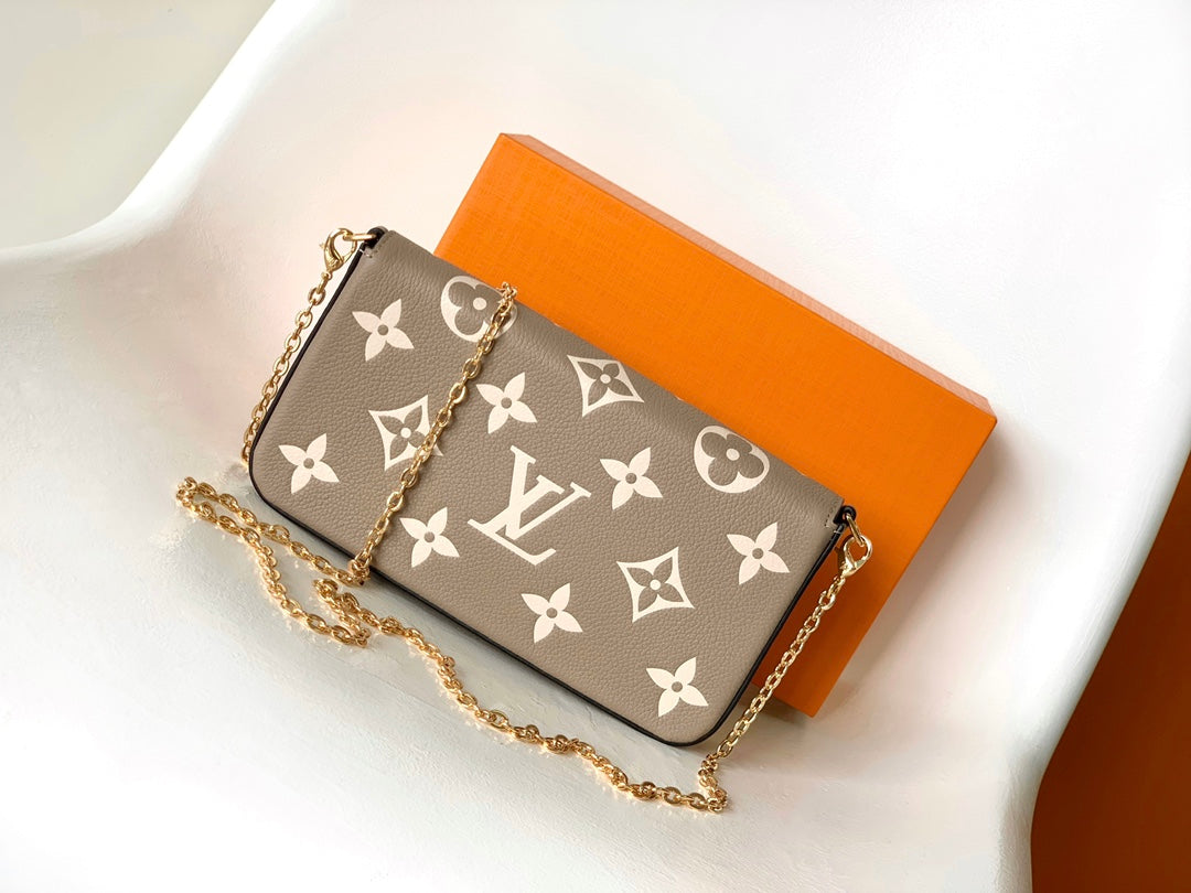 Louis Vuitton Félicie Pochette Monogram Empreinte Leather - Turtledove/Cream