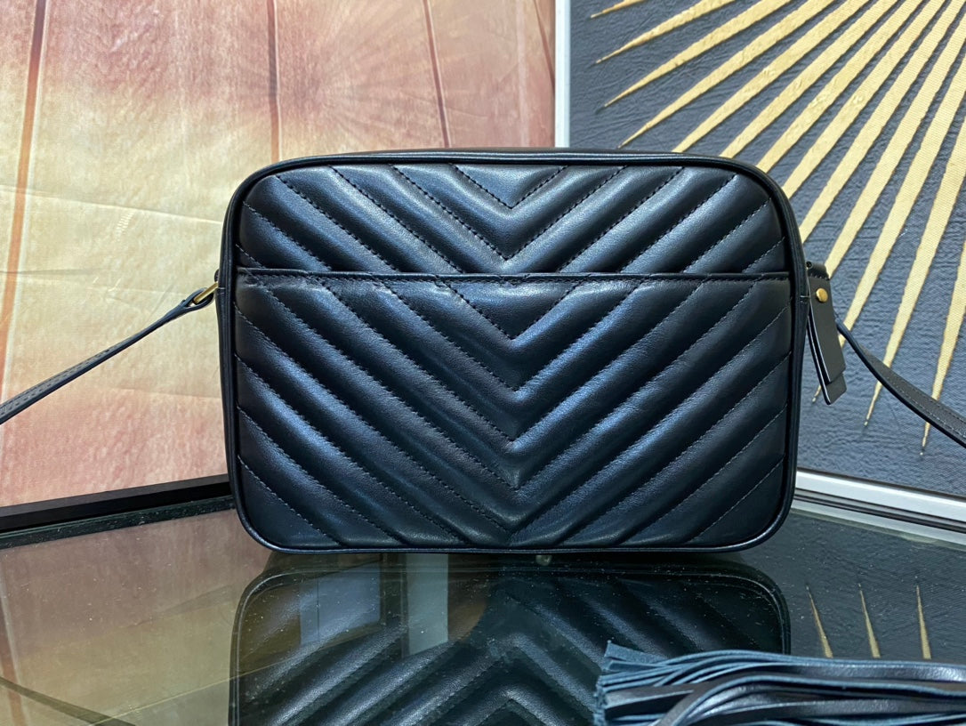 Saint Laurent Lou Camera Bag in Quilted Leather - Black